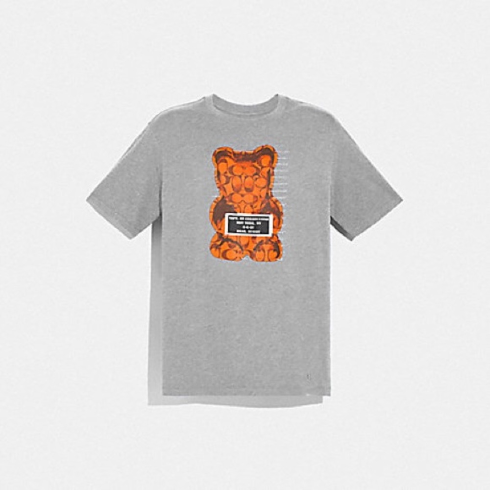 COACH MEN GREY VANDAL GUMMY T-SHIRT